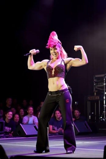 Pink Flexing Her Biceps 💪 #girlswithmuscle #shorts