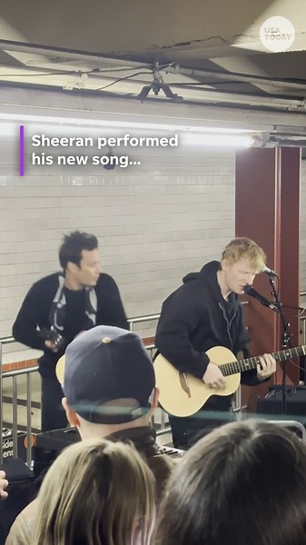Ed Sheeran takes off disguise to perform a new song on NYC subway