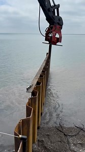 Diving in sheet piling for steel jetty #piling #sheetpiling #construction | Pile Buck Magazine