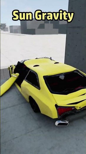 Gravity Comparison: Earth vs Sun vs Jupiter Car Crash #science #simulation