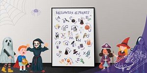 Halloween-Themed Alphabet Poster
