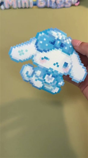 🧊 Ice Blue Wink Dog | Perler Bead Pattern & DIY Pixel Art