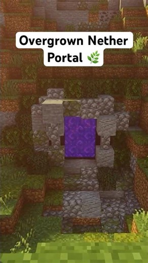 Overgrown Nether Portal 🌿 #minecraft #minecraftbuild #minecraftshorts