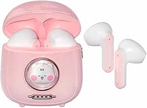Wireless Cartoon Cat Earbuds Bluetooth5.1 Headphones with ANC, Smart Touch, HD Sound Quality, Memory Pairing Waterproof IPX4, Battery Life Headset 28H, Ergonomic for Laptop, Phones, Pad (Pink)