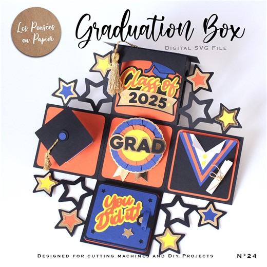 GRADUATION Box - 3D SVG | Instant Download | Grad Explosion Box | Project for Cricut, Scanncut, Silhouette | LPPSVG - Etsy
