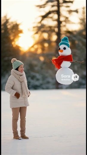 Snowball Fight With an Invisible Snowman?! ❄️😂 He Slowly Appears…#shorts #youtubeshorts #fyp