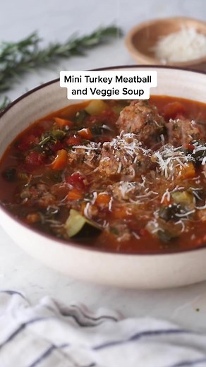 Delicious Mini Turkey Meatball and Veggie Soup Recipe