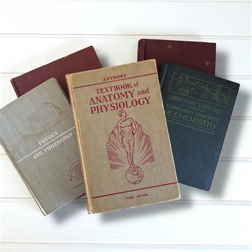 Vintage School Textbook Set: 1900s Anatomy, Chemistry, Math, & More - Etsy