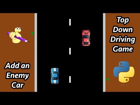 Python Coding Tutorial #4: Enemy Car and Scoring System | Top Down Driving Game with PyAngelo