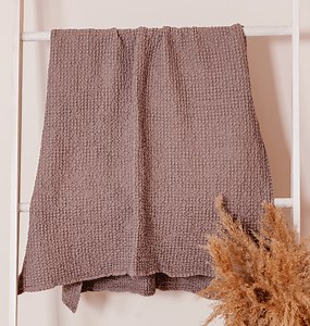 Waffle Linen Bath Towel: Soft Absorbent Linen-cotton Blend - Etsy