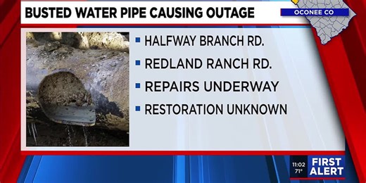 Broken water line causing outage in Walhalla, crews say