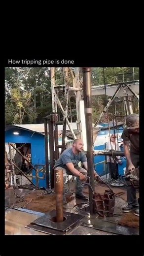 Detailed Explanation on Instagram: "Tripping pipe is the process of pulling the entire drill string out of a wellbore and then running it back in, usually to change a drill bit, adjust bottom-hole tools, or inspect equipment, and it is done through a coordinated sequence in which crews disconnect each stand of pipe at the rig floor, rack it vertically in the derrick, and carefully control weight and movement with the drawworks and elevators to keep the well stable. When tripping back in, the cre