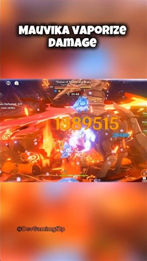 Mauvika vaporize Damage showcase #genshinimpact #genshin