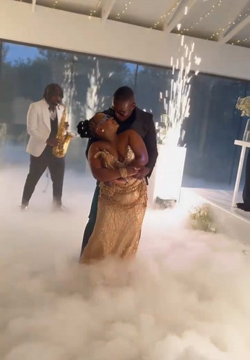 Our First Dance ✨✨🥰 #weddings #dancingontheclouds #firstdance #bride #groom #saxophone #reception