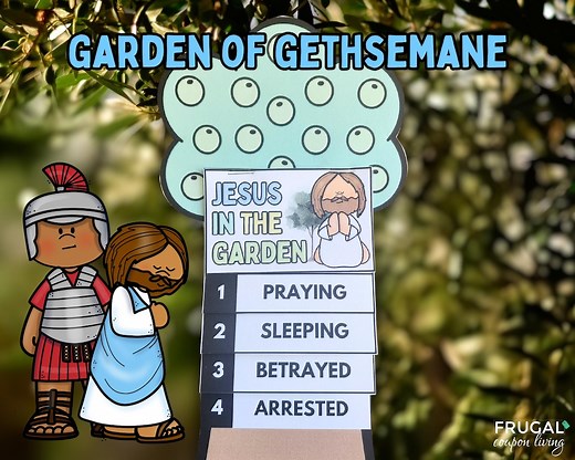 Jesus Prays in the Garden Flipbook Bible Craft for Kids, Jesus Praying in the Garden of Gethsemane Story Book Easter Activity, Matthew 26 - Etsy