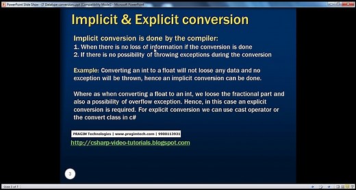 Part 7 C# Tutorial Datatypes conversion - video Dailymotion