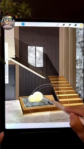 Watch This Stair Design Transformation | Procreate on iPad #sketching #procreate #interiordesign