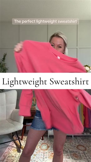 Soft Hoodless Lightweight Summer Sweatshirt