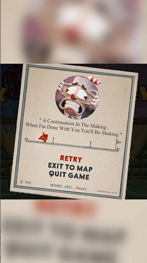 Cuphead Fan Made Death Card For The Announcer !! #cuphead #gaming #animation #shorts