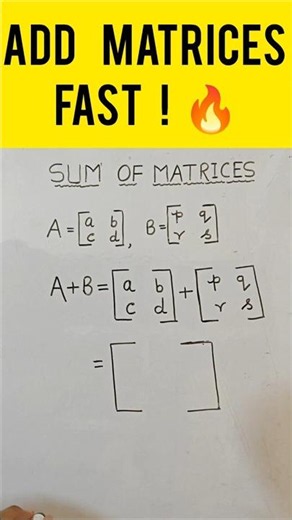 How To Find Sum Of Matrices in Seconds !#MathsShorts