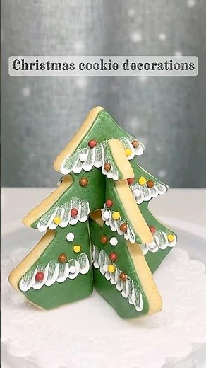 DIY 3D Christmas Tree Icing Cookies | Festive Holiday Cookie Tutorial