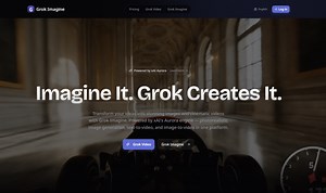 Grok Imagine: AI image and video generator with multi-modal inputs and unfiltered creative freedom.