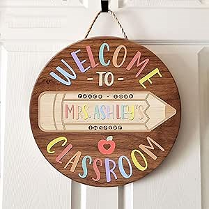Personalized Teacher Door Sign, Classroom Welcome Sign, Welcome Sign For Classroom, Personalized 3D Teacher Door Sign, Teacher Gifts, Classroom Door Hanger, Welcome To Our Classroom Sign