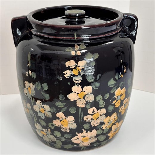 Antique Stoneware Crock Vintage Mccoy Cookie Jar 1930 Floral Farmhouse Kitchen Decor - Etsy
