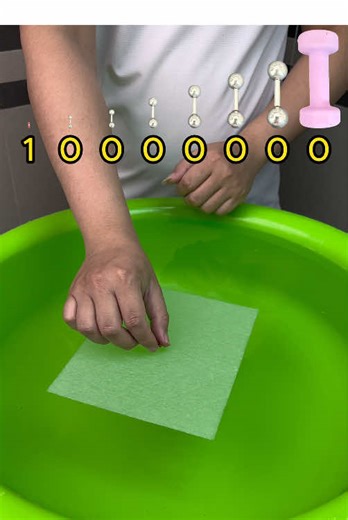 How much paper does it take to make the object float? #experiment #asmr