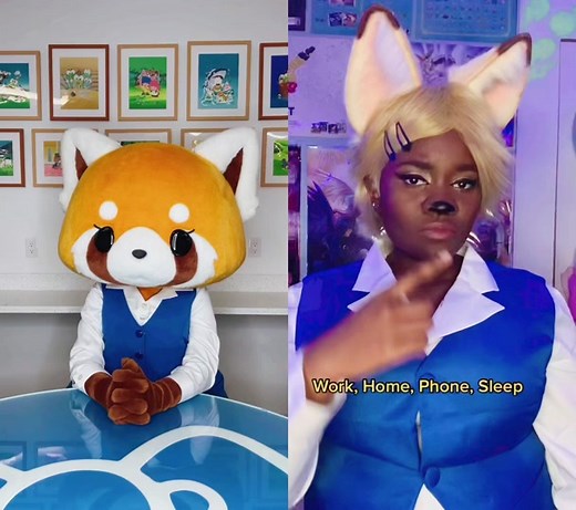 Aggretsuko Cosplay: A Peek into Work, Home, Phone, and Sleep Routine