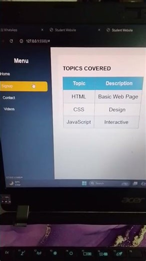 “This is my first student website. created my first website 🌐 | Student Project | HTML CSS”