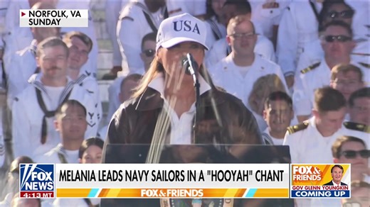 HOOYAH! 🇺🇸 First Lady Melania Trump fires up Navy sailors at the Navy’s 250th birthday celebration. | Fox & Friends
