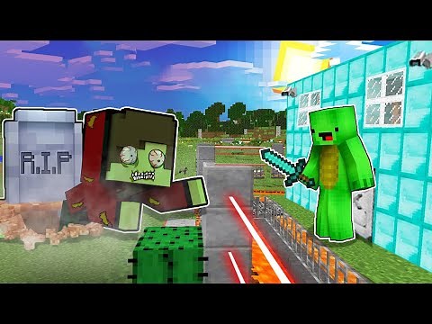 Maizen JJ ZOMBIE vs Security House - Minecraft gameplay Thanks to Maizen JJ and Mikey