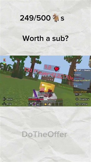 Day 8 of pvping til 500 subs #subscribe #minecraft #like #smallyoutuber #youtuberchannel #gaming