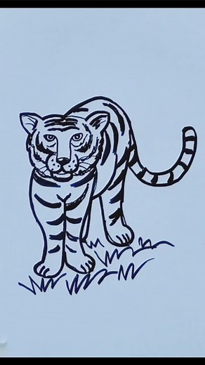 3 দিয়ে বাঘের ছবি আঁকা, easy Tiger drawing by 3. #easytiger #drawing #draw #amazingvideo #tutorial #art | Sanjoy Biswas Art Studio