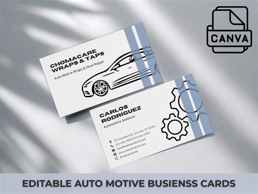 Auto Motive Business Cards Editable Auto Shop Branding Cards for Mechanics, Auto Electrical Repairers, Detailing & More Printable Templates - Etsy