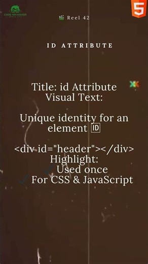 HTML ID ATTRIBUTE #shortvideo #music #shorts