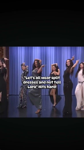 "Let's Wear Split Dresses and not tell Lara!" Hits hard 🔥 #jimmyfallon #katseye #karlieredd