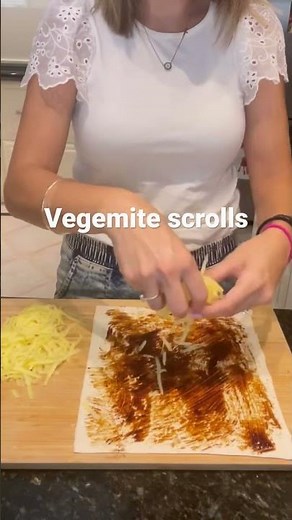 Vegemite scrolls! Puff pastry, Vegemite, cheese. oven on 200degrees for 20 mins or until golden