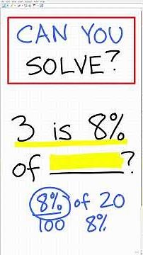 3 is what % of what number?