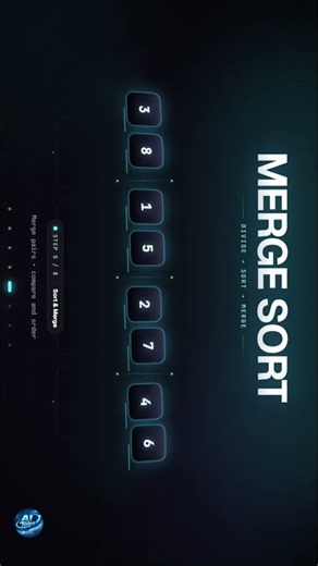Merge Sort explained visually#DSA #MergeSort #Java #Coding #LeetCode #Programming