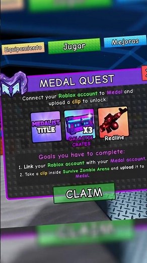 How to complete the MEDAL QUEST in Survive Zombie Arena #roblox #robloxsurvival