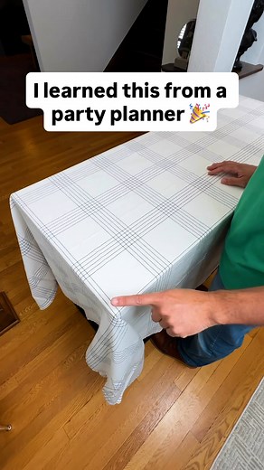 Smart Tablecloth Folding Hack 🙌 Wow your guests with this easy technique to make your snack or beverage table look perfectly neat while hosting parties or events, dialing in a lovely presentation for your friends and family to enjoy. #partytime #hosting #tipsandtricks | Randy & Mandy