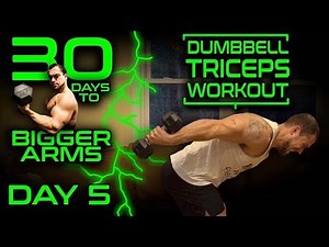 Intense Dumbbell Triceps Workout Video | 30 Days of Dumbbell Workouts At Home for Bigger Arms Day 5