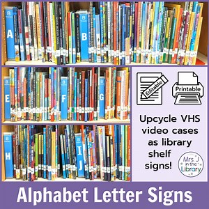 Slim Alphabet Letter Library Signs | Mrs. J in the Library
