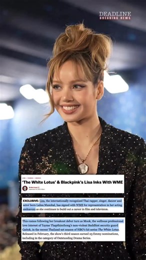 EXCLUSIVE: ‘The White Lotus’ star and Blackpink member Lisa has signed with WME for representation in her acting endeavors as she continues to build a career in film and TV. More details at the link in bio. (Video: Getty) | Deadline Hollywood