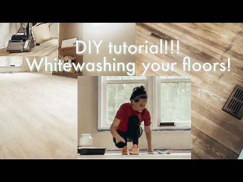 How To Refinish Wood Floors EASY & Cheap | DIY Whitewash | Lauren Stewart