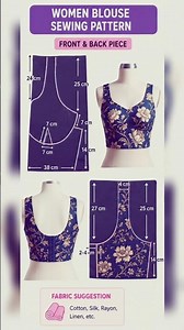 Stylish Blouse Sewing Pattern #BlouseDesign #SewingPattern #DIYBlouse #BlouseCutting