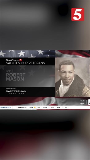 Today, we give a big salute to Robert Mason. He served as a lance corporal in the Marine Corps. His family submitted him for today's nomination. Robert -- thank you for your service. If you’d like to submit a veteran, send us an email with a picture and information about where they're from, their rank, and branch of service to veterans@newschannel5.com. | NewsChannel 5 Nashville