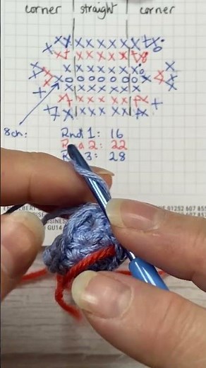 How to crochet oval shape Part 7. Round 2 first corner